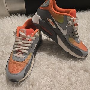 Nike Air Max 90 Orange and Gray Shoes